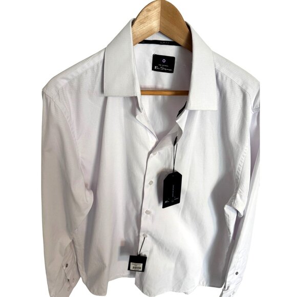 Ben Sherman The Orignal Wrinkle Free Size Large 16/16.5 32/33 NWT Moisture Wicki - Picture 8 of 11